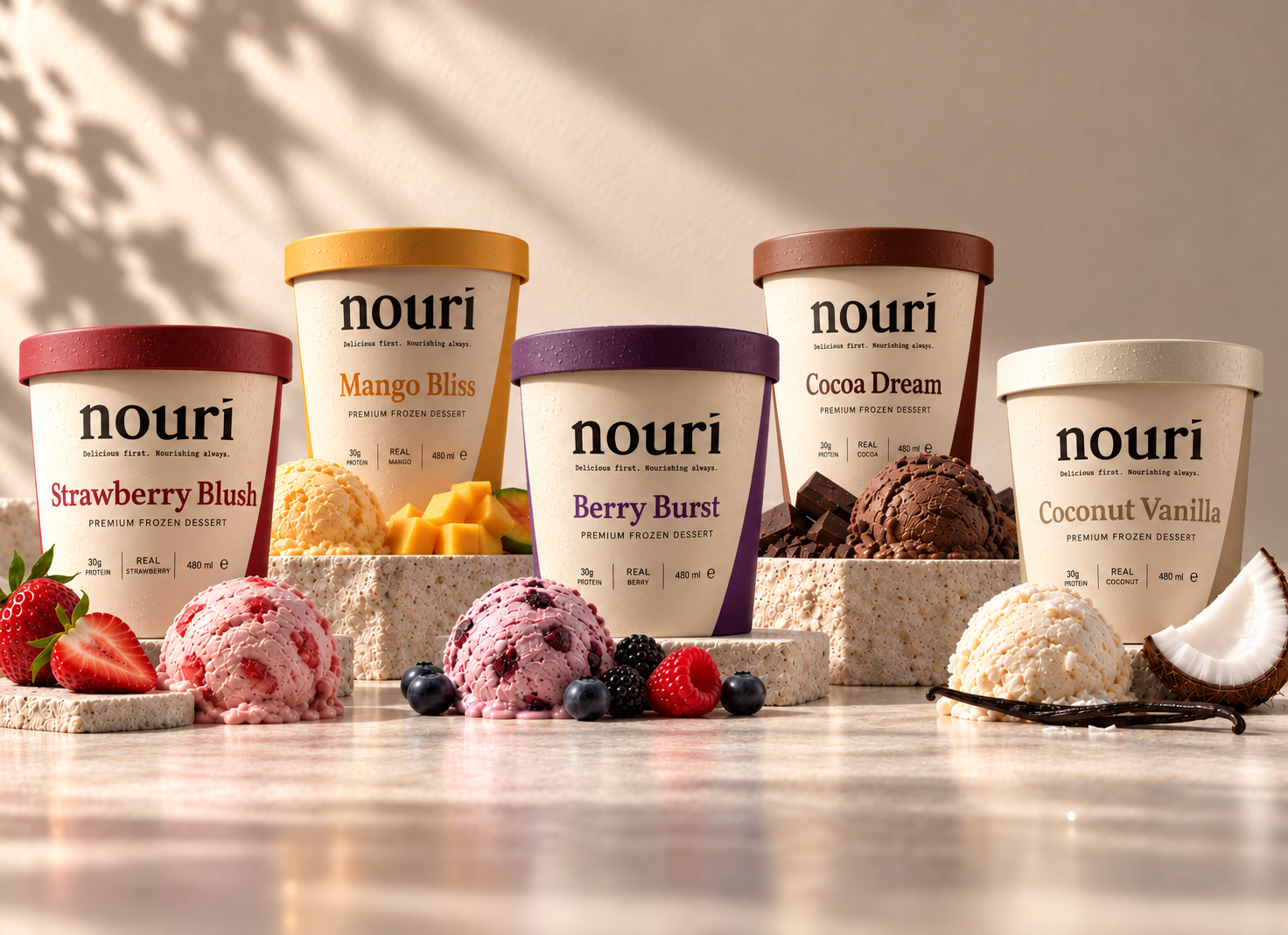Nouri frozen dessert flavour range