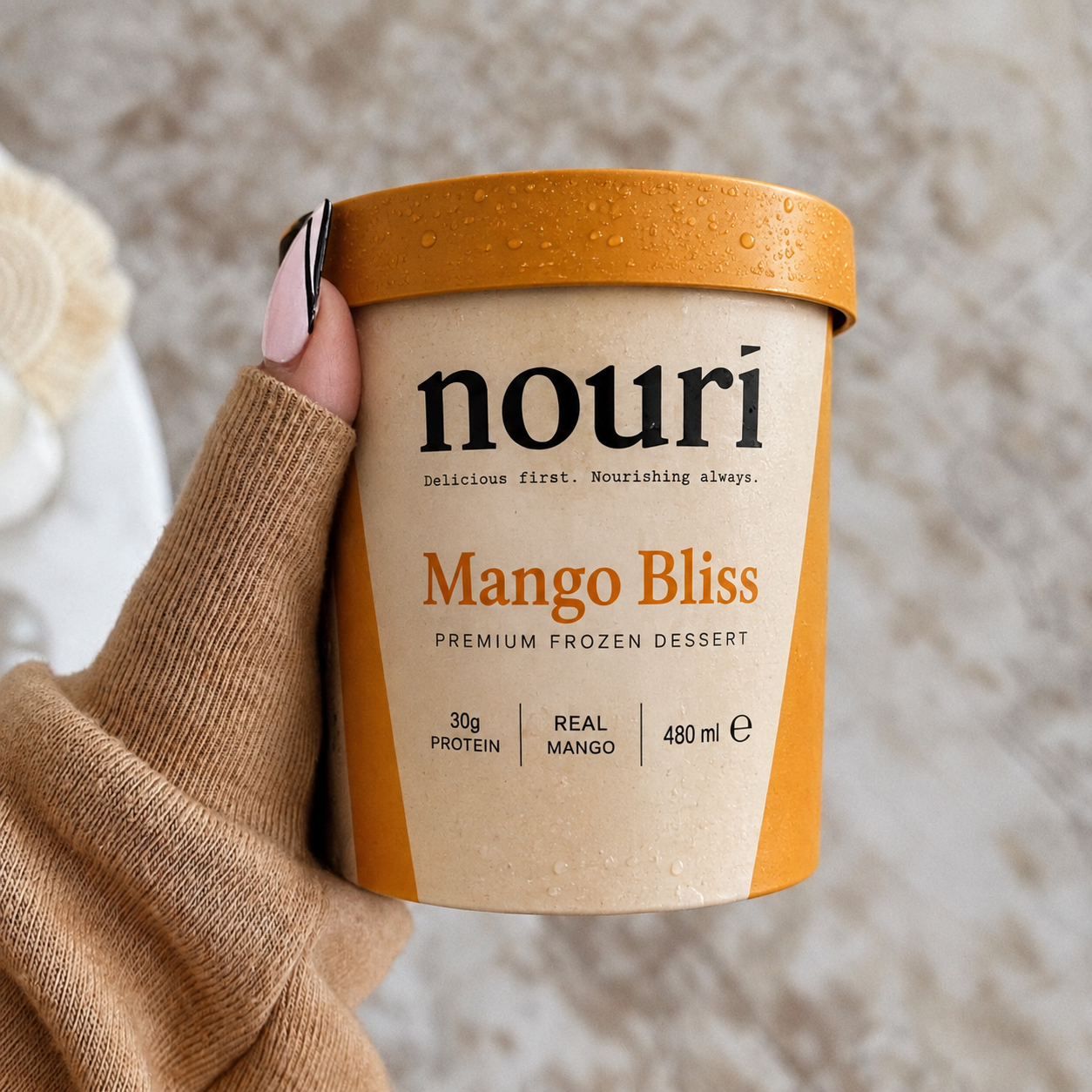 Nouri frozen dessert product packaging